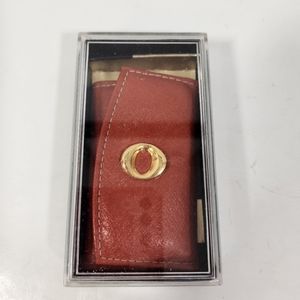 Amity vintage pigskin leather key holder orange red in orig package hippy vibe